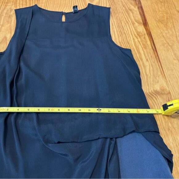 European Culture Dress Cotton Silk Blend Navy Blue Made In Italy Size SMALL - Picture 7 of 11